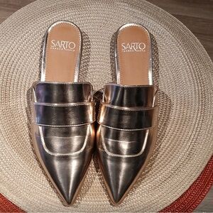 FRANCO SARTO MULES metallic gold copper